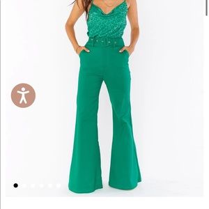 Show Me Your Mumu - DJ Flare Pant - Green Suiting